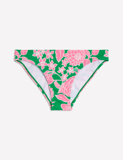 Classic Bikini Bottoms-Emerald, Blossom Cascade