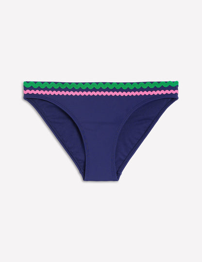 Porto Bikini Bottoms-Navy Rik Rak