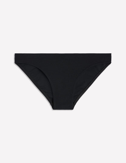 Textured Bikini Bottoms-Black