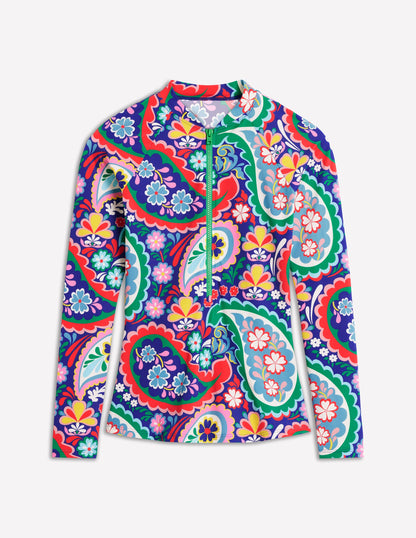 Sun Safe Raglan Rash Vest-Multi, Meadow Paisley