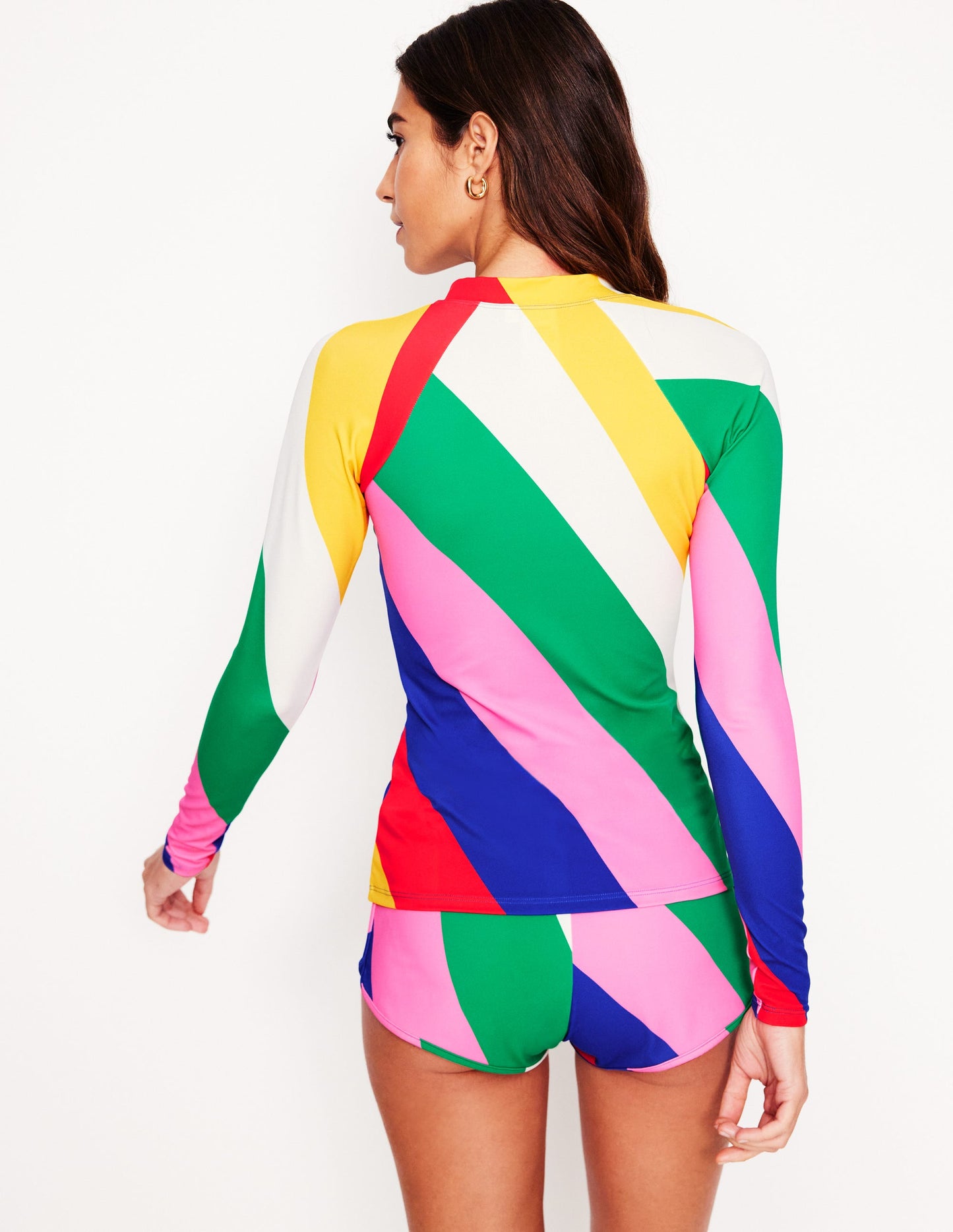 Sun Safe Raglan Rash Vest-Multi, Rainbow Cascade