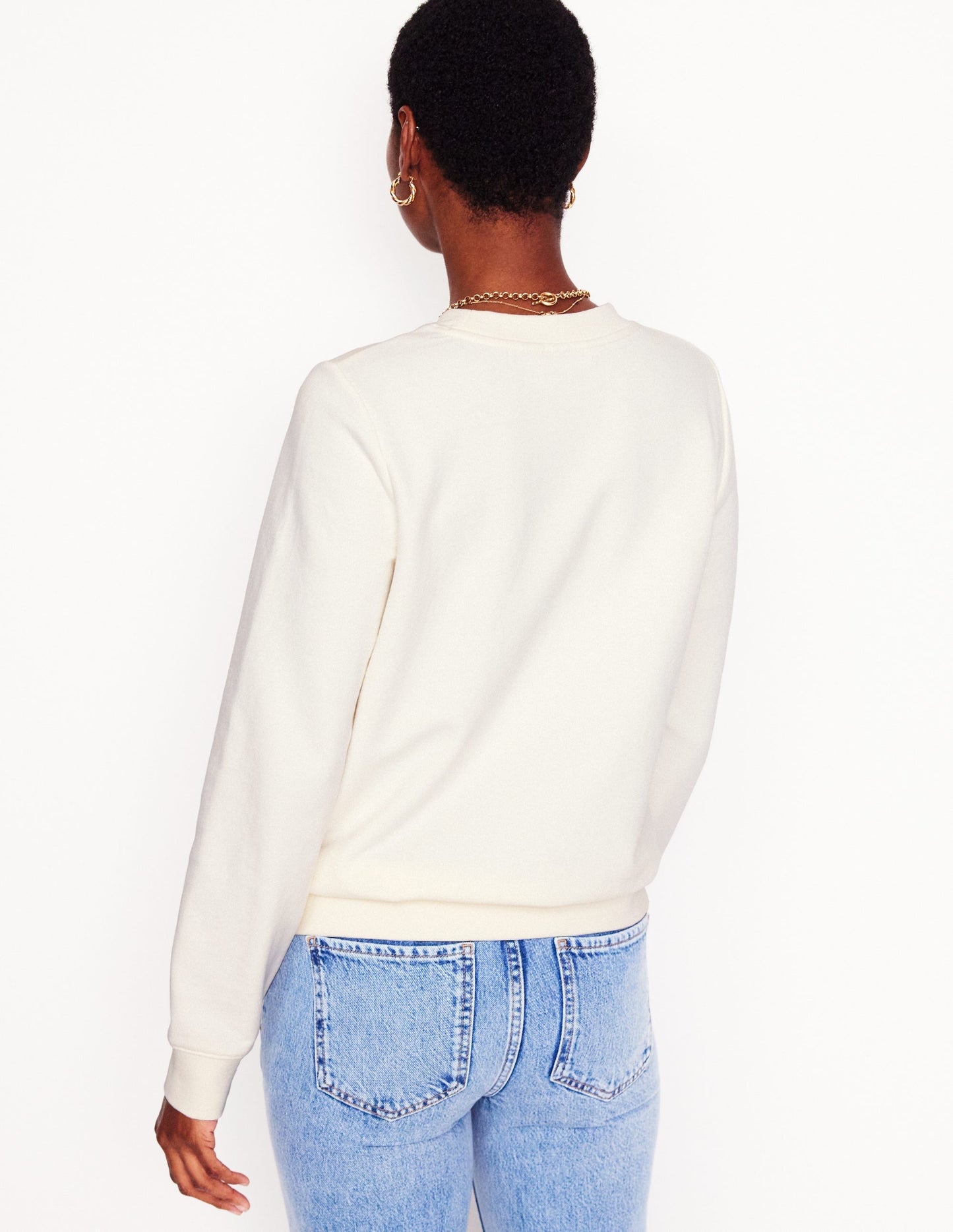 Hannah Printed Sweatshirt-Ivory, Multi Stripe