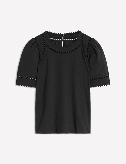 Mila Trim Detail Top-Black