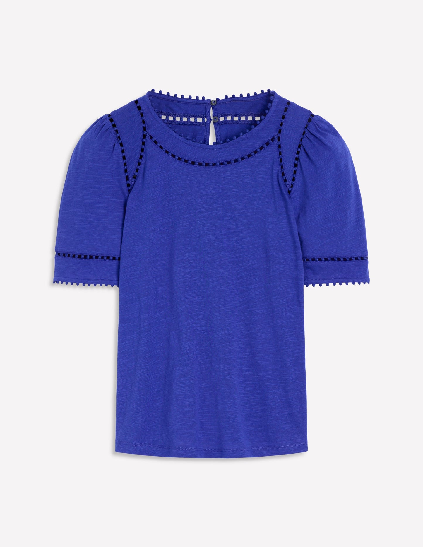 Mila Trim Detail Top-Bright Blue