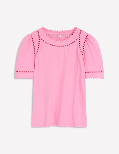 Mila Trim Detail Top-Meadowsweet Pink