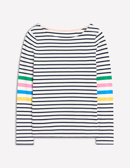 Ella Long Sleeve Breton-Ivory Multi Arm Placement