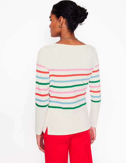 Ella Long Sleeve Breton-Ivory, Multi Placement