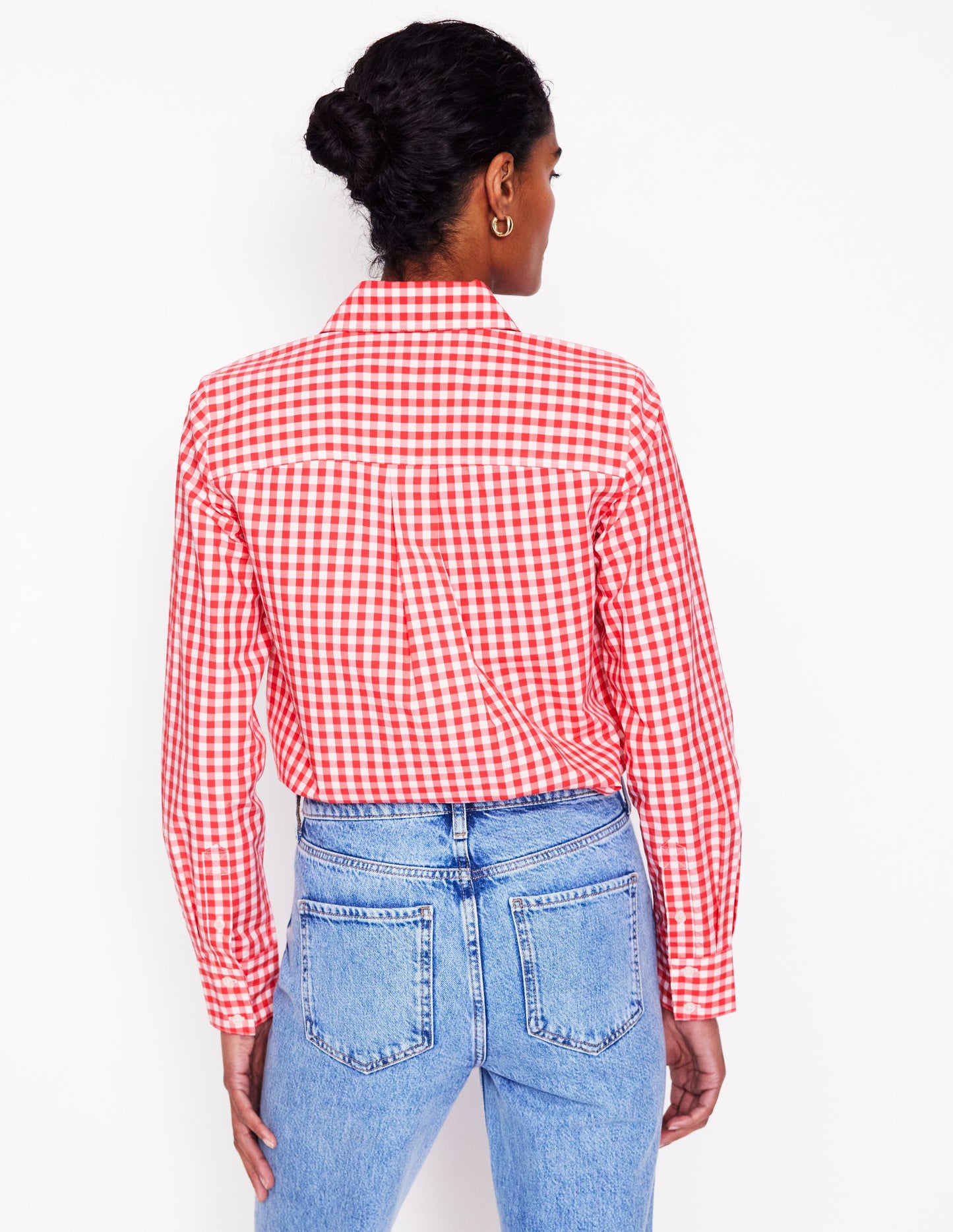 Sienna Cotton Shirt-Jam Red Gingham