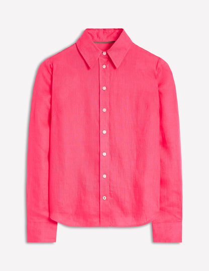 Sienna Linen Shirt-Camelia Pink