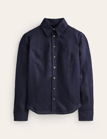 Sienna Linen Shirt -Navy