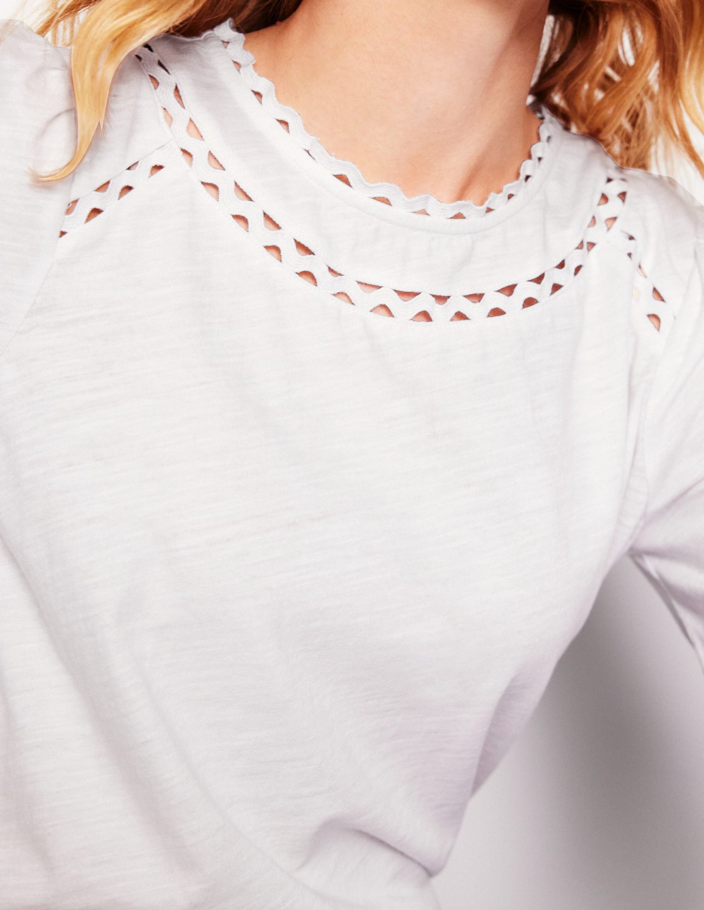 Daisy Long Sleeve Top-White