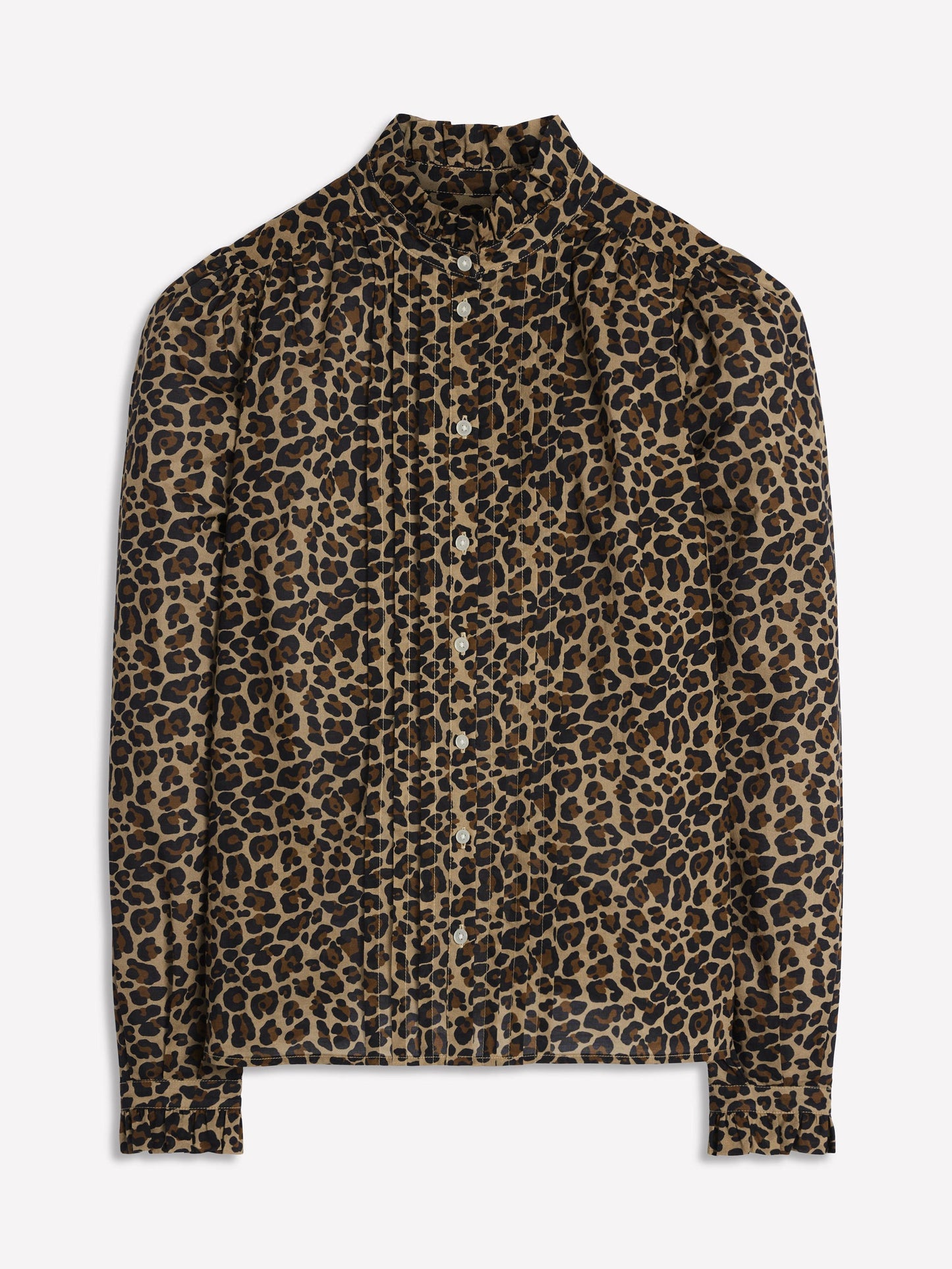 Felicity Cotton Blouse-Camel, Cheetah Pop