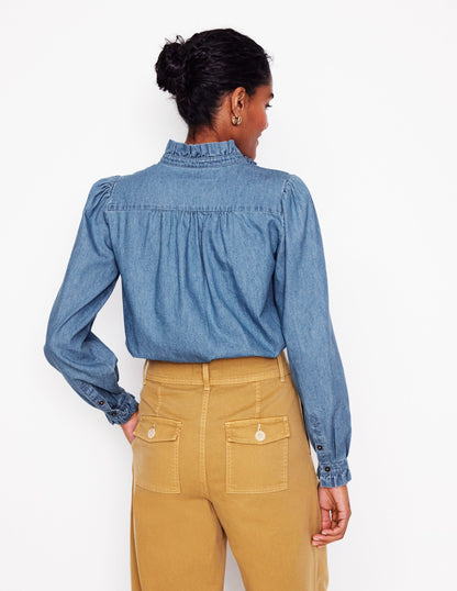 Felicity Denim Blouse-Light Authentic