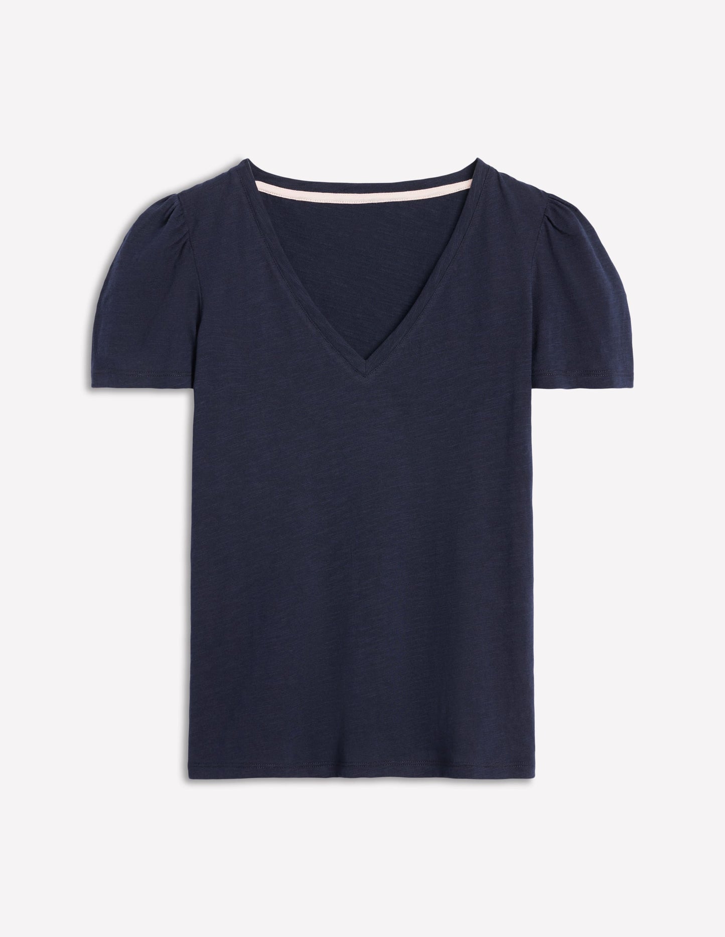 Short Sleeve V Neck T-shirt-Navy