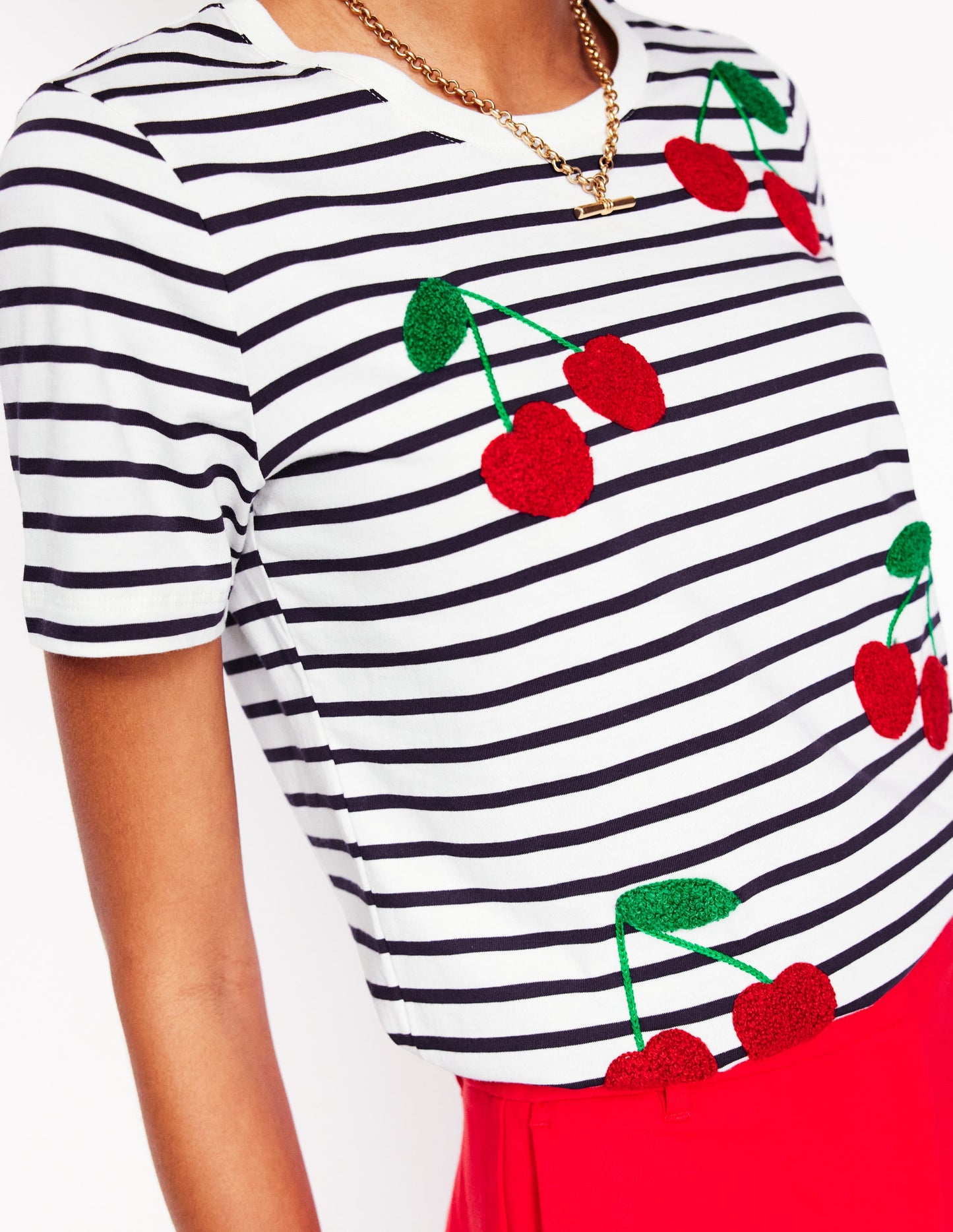 Relaxed Novelty T-Shirt-Ivory/French Navy, Cherries