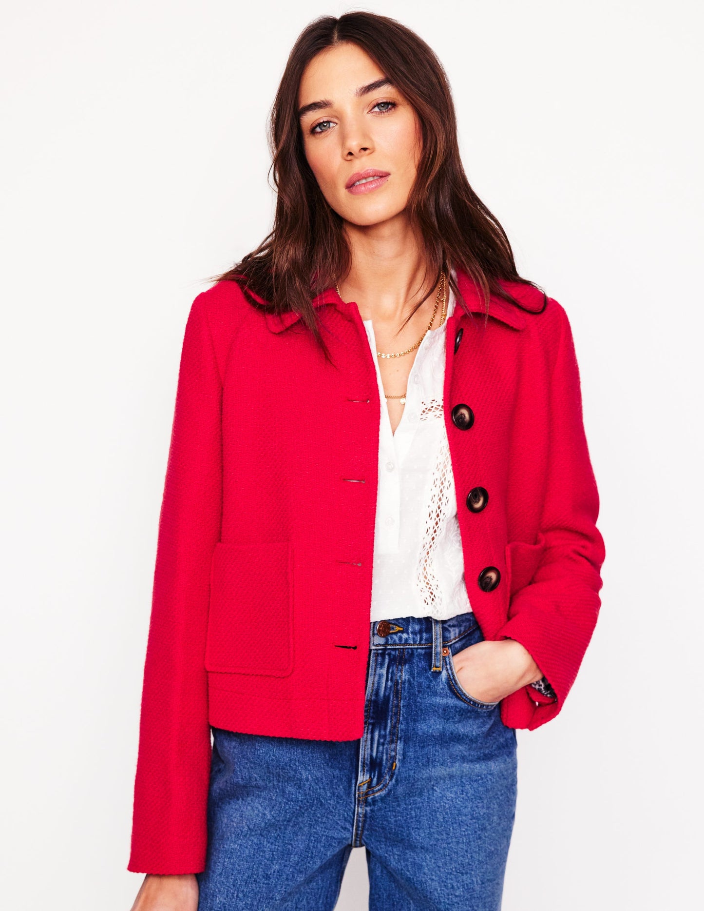 Knightsbridge Swing Jacket-Red