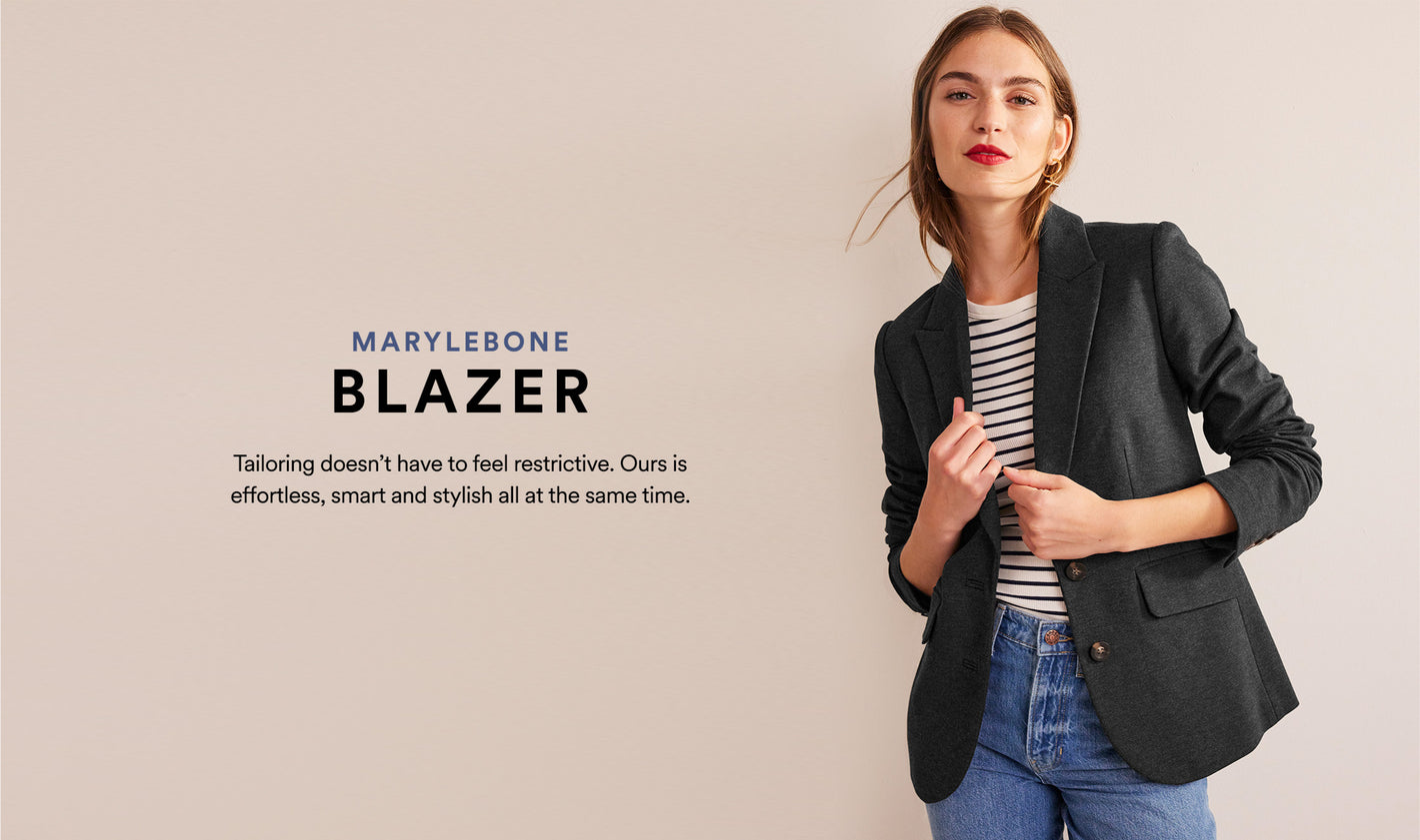 Marylebone Blazer: Tailoring doesn't have to feel restrictive. Ours is effortless, smart and stylish all at the same time.